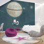 Swinging Cat with Shining Moon Children Wallpaper Mural