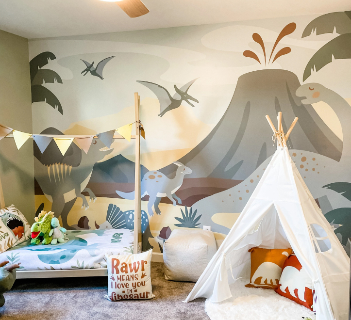 Papier peint dinosaures doux pour enfants