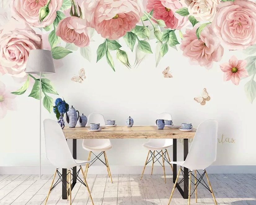 Fototapete mit Pink Flower Art