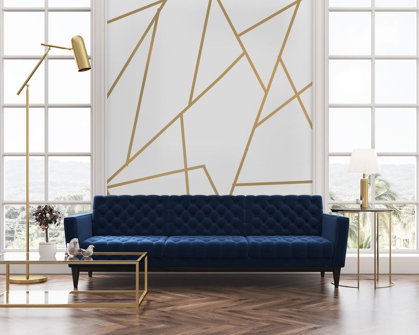 Matte Metallic Gold Strip Wall Decal 