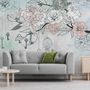 Hanging Keys on Floral Tree Wallpaper Mural