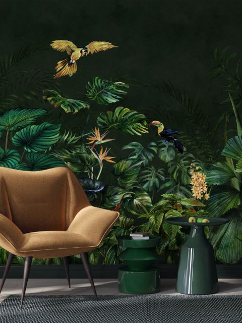 Papier peint plantes tropicales sombres
