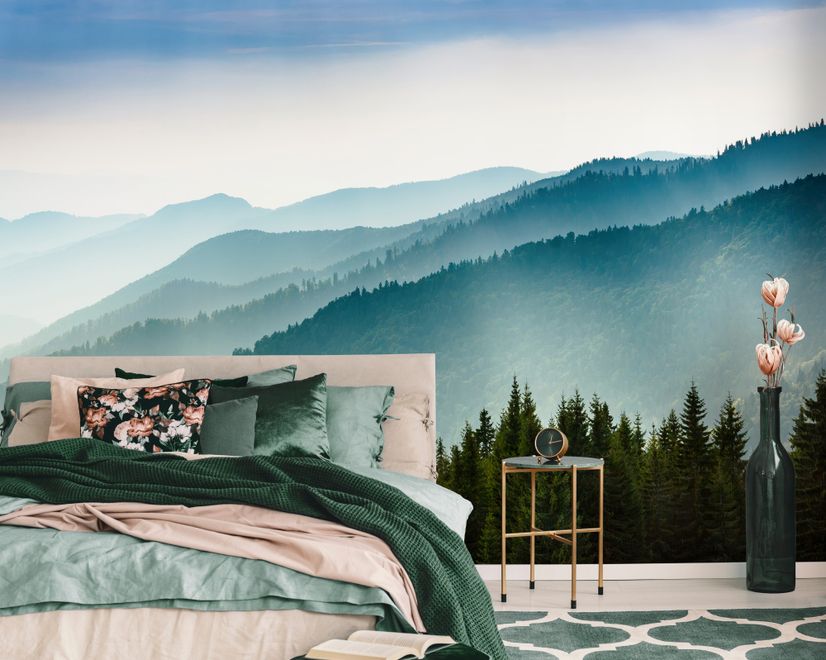 Foggy Mountains Landscape Wallpaper Mural