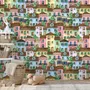 Kids Watercolor Medieval House with Plants Wallpaper Mural