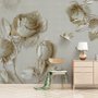 Papier peint panoramique sculpture de roses en relief 3D