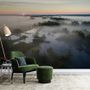 Foggy Rive Forest Landscape Wallpaper Mural