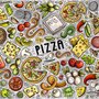 Papier peint panoramique de dessins animés sur la restauration rapide et les pizzas