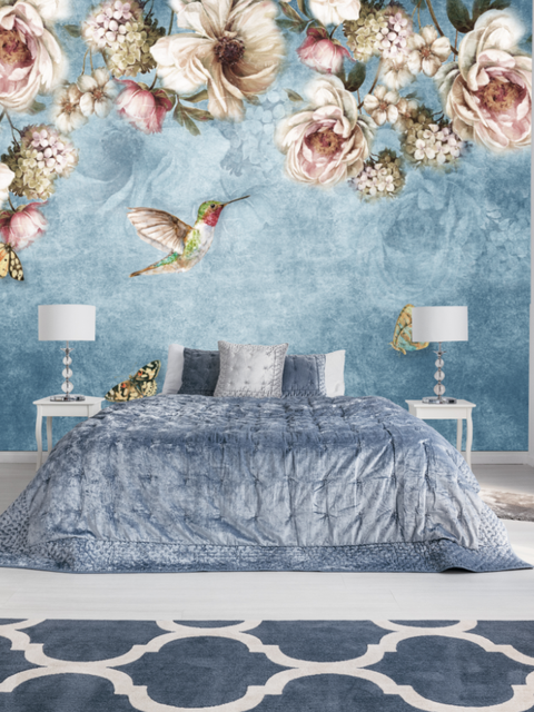 Watercolor Floral Pastel Flower Wallpaper Mural
