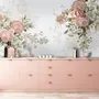 Vintage Pink Flowers Wallpaper Mural