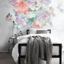 Boho Floral Bouqet with Marble Pattern Wallpaper Mural