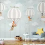 Hot Air Balloons with Animals Wallpaper Mural