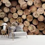 Kaffeeladen mit Holzwand Fototapete