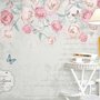 Pink Victorian Vine Flower Wallpaper Mural