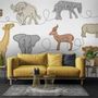 Papier peint panoramique art animalier abstrait au trait