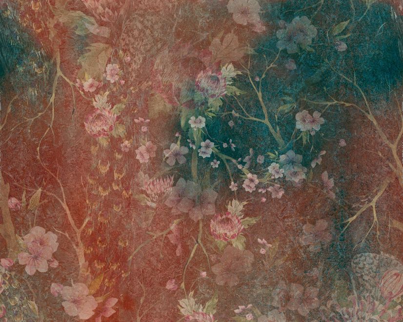 Chinoiserie Vintage Plants Wallpaper Mural