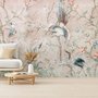 Chinoiserie-Pfingstrosenblüte mit chinesischen Vögeln Fototapete