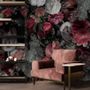 Papier peint panoramique floral rouge