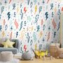 Kids Lightning Bolt Pattern Wallpaper Mural