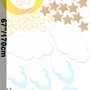 White Cloud and Stars Wall Decal Sticker