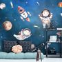 Kids Watercolor Space with Planets Wallpaper Mural