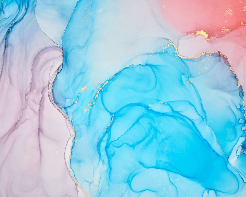Blue Marble with Red Splash Wallpaper Mural