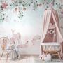 Papier peint cerfs dans le jardin floral