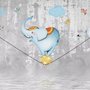 Papier peint panoramique funambule avec éléphant de dessin animé sur la balle