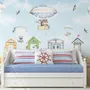 Watercolor Kids Beach House with Hot Air Balloons