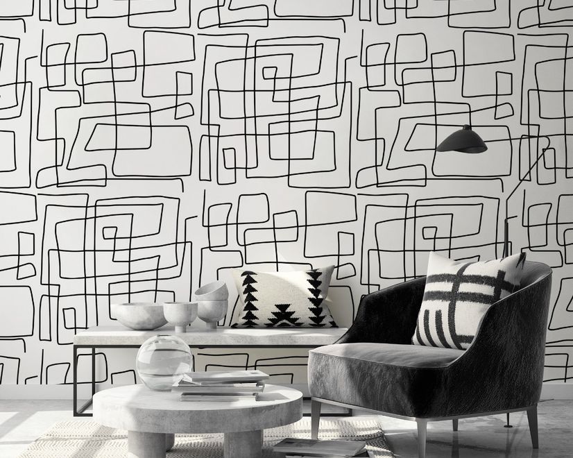 Minimalist Geometric Line Wallpaper Mural