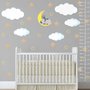 White Cloud and Stars Wall Decal Sticker