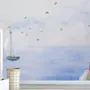 Watercolor Lighthouse and Sailboat Wallpaper Mural