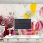 Pink Red Acyrlic Floral Bouqet Wallpaper Mural