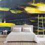 Oil Painting Black Yellow Splash Wallpaper Mural