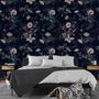 Retro Dark Flowers Wallpaper Mural