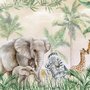 Animaux safari avec oursons papier peint panoramique
