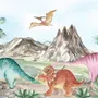 Cute Colorful World of the Dinosaurs Wallpaper Mural
