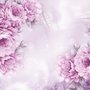 Papier peint panoramique pivoines roses dessinées