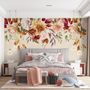 Vintage Pink Floral Wallpaper Mural