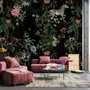Dark Botanical Plants with Animals Wallpaper Mural
