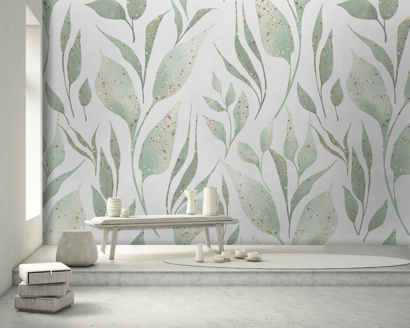 Papier peint panoramique feuille étincelante