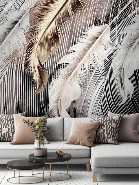 Nordic Light Feathers Wallpaper Mural