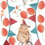 Kids Circus Cartoon Bear and Elephants Wall Decal Sticker