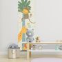 Kids Growth Chart with Tropical Animals Wall Decal Sticker