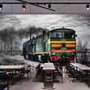 Vintage Railway Wallpaper Mural