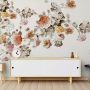 Fototapete mit Vintage Orange Braun Blumen