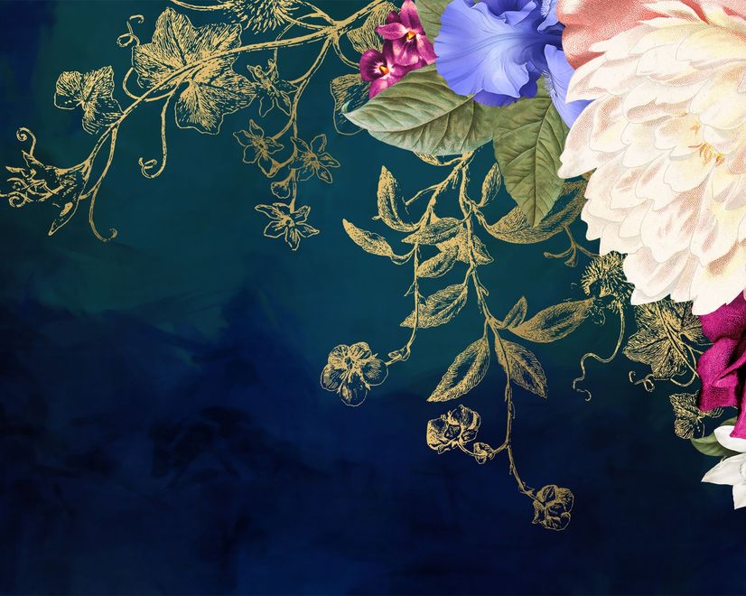 Vintage Floral Art Wallpaper Mural