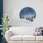 Snowy Forest Circle Landscape Wall Decal Sticker
