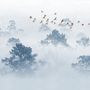 Misty Forest with Birds Wallpaper Mural