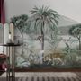 Vintage Exotic Landscape with Wild Animals Wallpaper Mural