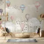 Kids Nursery Cartoon Winter and Little Hot Air Balloon Wallpaper Mural